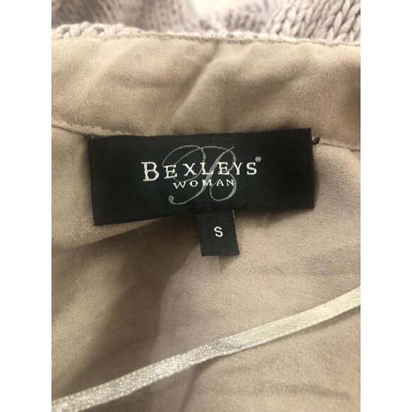 Bexley’s Long Sleeve Open Cardigan Sweater Sz Small / Pockets Leather Accents - Picture 5 of 7